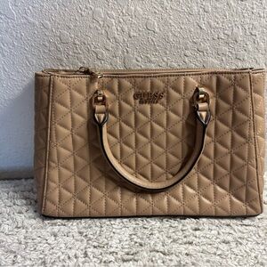 GUESS Brown Quilted Satchel